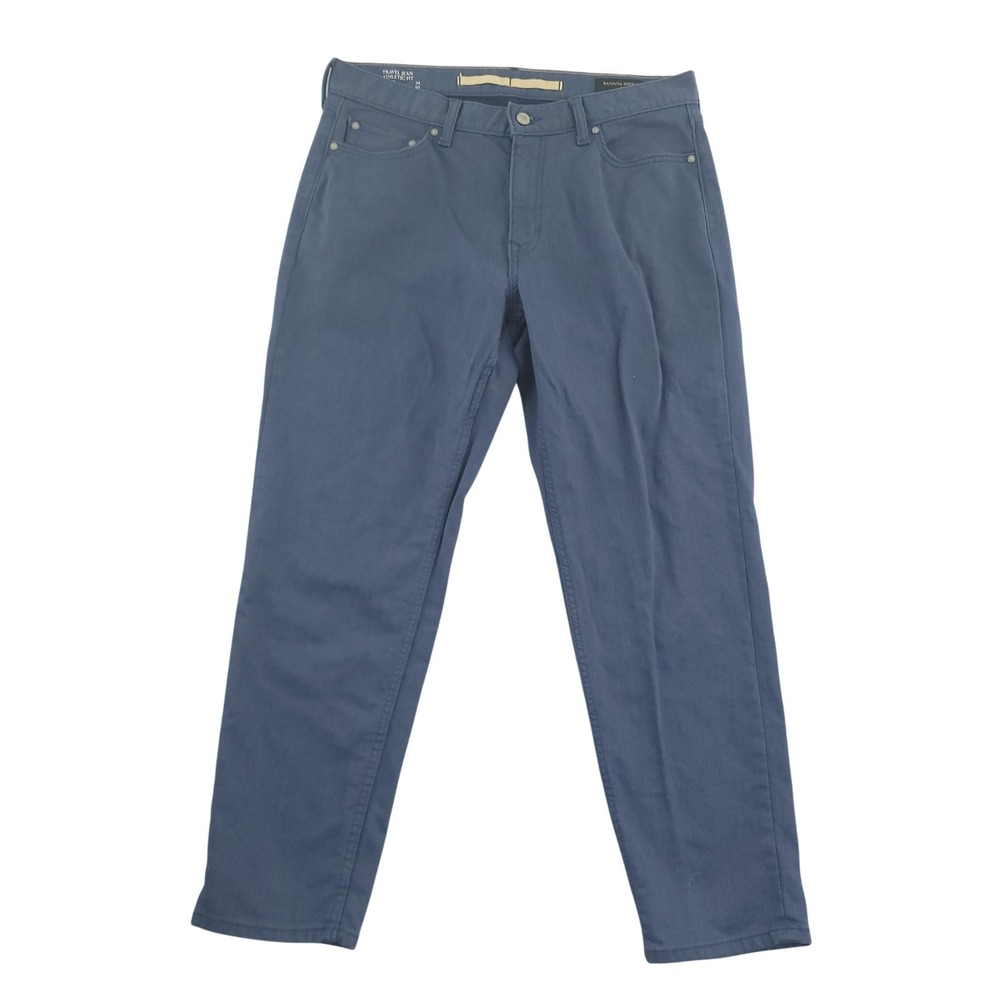 Banana Republic Travel Jean Athletic Fit Jeans Mens 34x30 Blue Stretch Denim‎